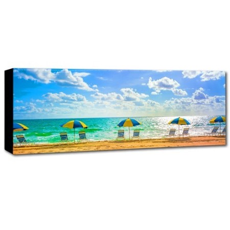 Trademark Fine Art Preston 'Florida Beach Chairs Umbrellas' Canvas Art, 6x19 EM0519-C619GG